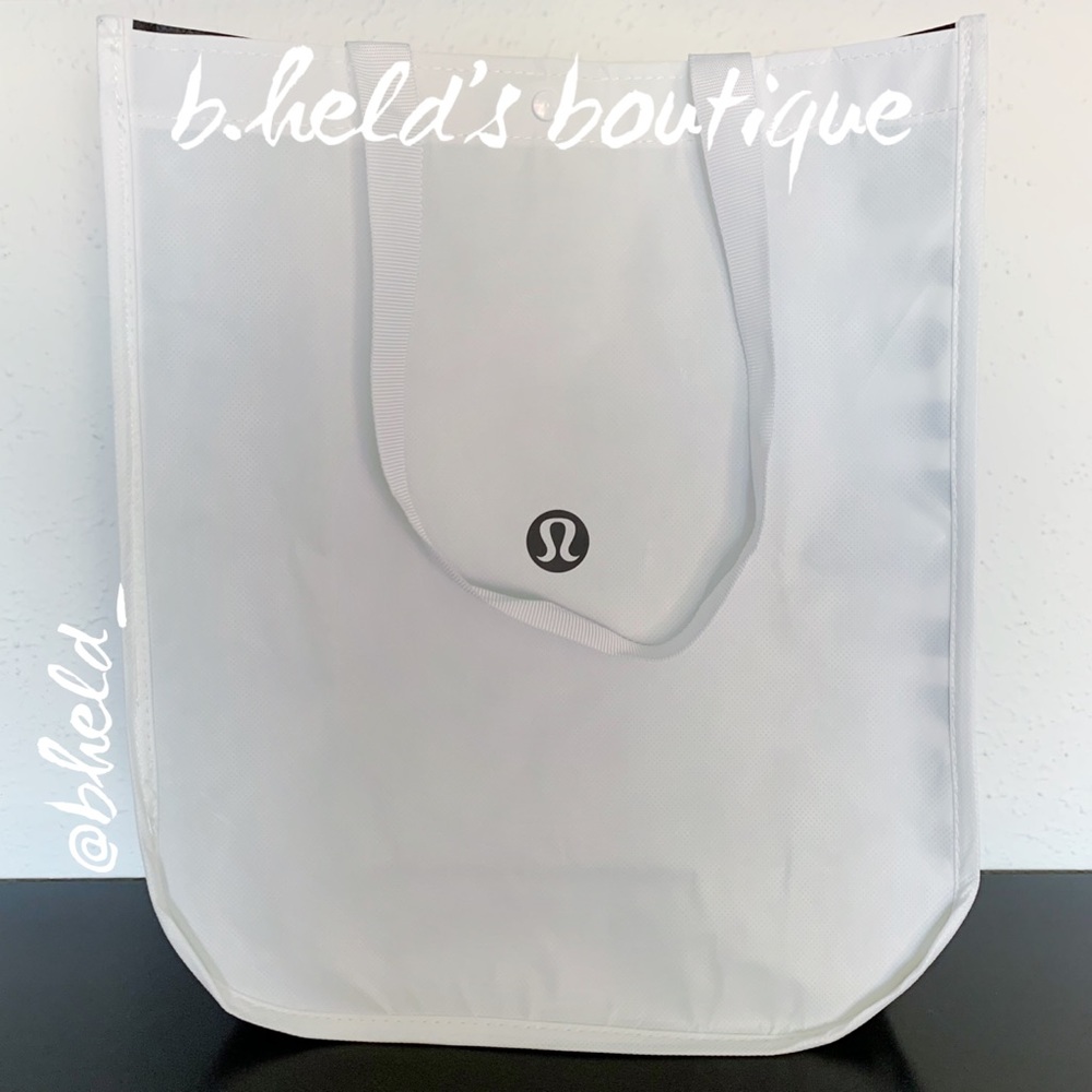 lululemon White & Black Large Tote Bag New NWOT
